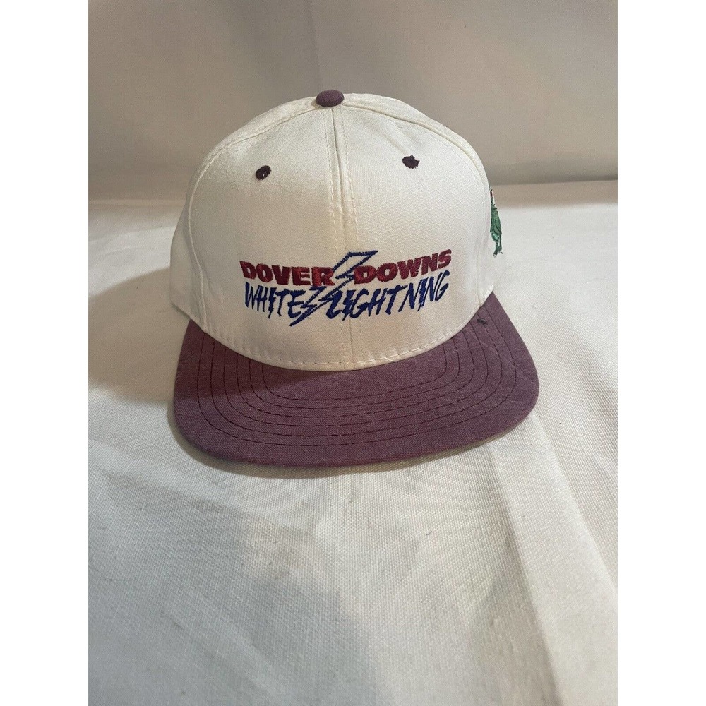 Vintage Dover Downs White Lightning Monster Mile Dino Hat Made In USA🔥